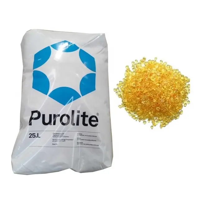 낮은 Extractables Purolite c100 양이온 수지 이온 교환 수지 물 연화 C100-7