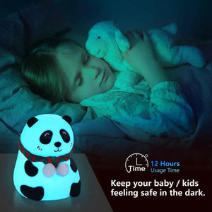 Panda veilleuse robinet contrôle pépinière lampe Silicone souple pour enfants tout-petits chambre chevet USB Rechargeable 7 changement de couleur - Product Image 3