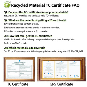 ถุงซิปใสพลาสติก PE ย่อยสลายได้ ผลิตตามสั่ง พร้อมโลโก้ สำหรับบรรจุภัณฑ์เสื้อผ้า  แบบโปร่งใส รีไซเคิลได้ ยี่ห้อ Grs OPP - Product Image 3