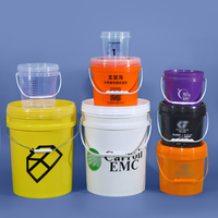 UMETASS Seau en Plastique Vide, Clair et Transparent, 1L 2L 4L 5L 6L 10L 15L 20L, Alimentaire, avec Couvercles et Poignée
