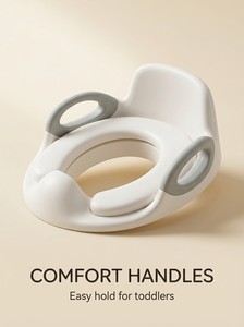 Siège d'apprentissage de la propreté pour tout-petits avec marchepied, coussin doux, <span class=keywords><strong>antibactérien</strong></span> à 99,9%, protection anti-éclaboussures de 9 cm, boucles, personnalisable OEM - Product Image 2