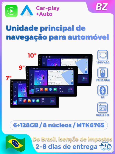 MEKEDE Brazil Stock NOT Tax Fast Shipping MP5 FM Radio Car Video Player System Android Car-play With BT for Universal Car Model
