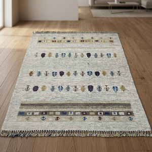 Alfombra Kilim de Lana Anudada a Mano de Alta Calidad, Colección Ocean Art, Diseño Geométrico, Pelo Medio, Ecológica, Antideslizante - Product Image 2
