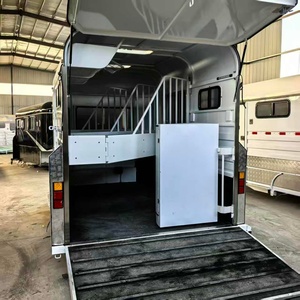 HERUI Australia Standard 2-Horse Semi-<b>trailer</b> Float <b>Trailer</b> Angle Load Double Axle Electric Brakes 3T Payload High <b>Trailers</b> - Product Image 4
