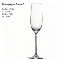 Flûte à champagne en verre transparent multi-styles à long pied pour vin mousseux, idéale pour mariage, banquet, bar, fête