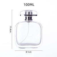 Flacon pulvérisateur en verre pour Parfum, Spray vide, forme carrée, 100ml, atomiseur de luxe, 1 pièce