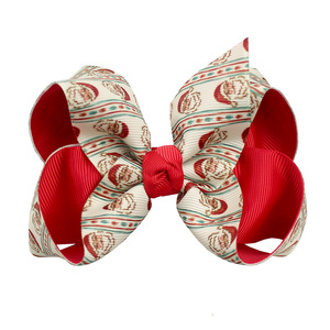 Usine en gros 4 pouces acétate doux Double couche noël filles arc pinces à cheveux pain d'épice père noël bonbons chapeaux - Product Image 5