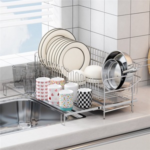 Égouttoir à vaisselle de cuisine sur pied en acier inoxydable 304 avec design étanche, style moderne, pour rangement de vaisselle sur comptoir domestique - Product Image 4