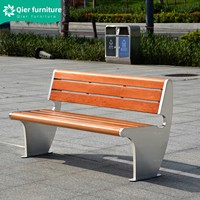 Banc long d'extérieur en acier inoxydable avec dossier réglable, design minimaliste et moderne pour les parcs et les cours
