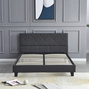 Marco de cama de precio barato Tamaños personalizados Marco de cama individual doble tamaño Queen Marco de cama de plataforma tapizado con estilo - Product Image 5