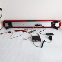 BIAOCHI Maßgefertigte 147cm 57'' Rote LED-Blitzlichtleiste Auto-LKW-Dach Notfall-Warnleuchte mit Eingebautem Lautsprecher und Sirene 24V