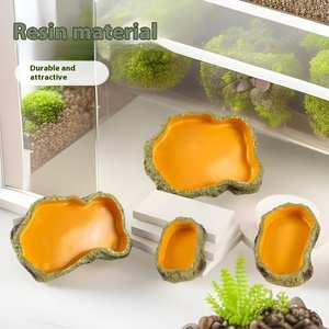 UniLink OEM ODM - Recipiente Redondo de Resina Ecológica para Alimentos, Simulación de Roca, Paisaje Acuático Profundo, para Reptiles y Anfibios - Product Image 1