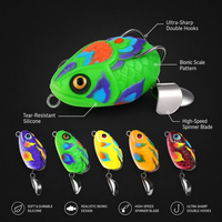 Leurre professionnel en PVC pour appât vivant, type grenouille, avec lame rotative, leurre souple bionique anti-herbe pour poisson-chat, vente en gros