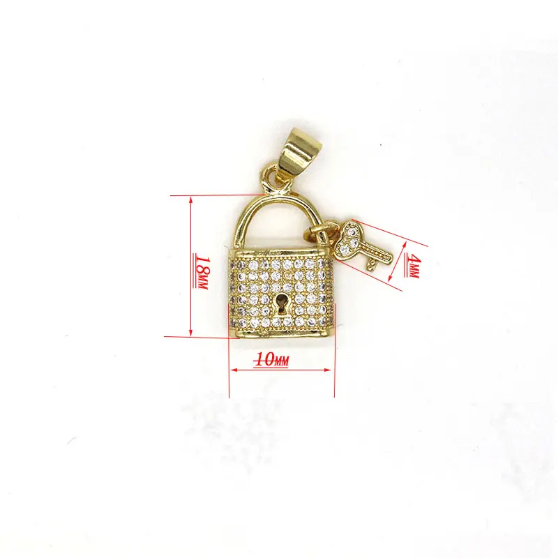 Wholesale 18K Gold Plated Stainless Steel Chain Jewelry Lock Key Pendant Necklace for women