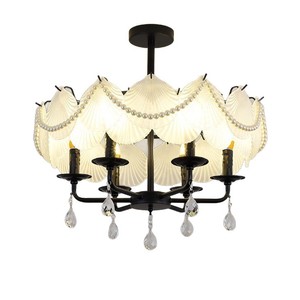 French Light Luxury Ceiling Lamp CreamxStyle Bedroom Round Retro Glass <strong>Crystal</strong> Livi - Product Image 5