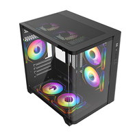 Boîtier Micro ATX AntarcChill en verre trempé de haute qualité, pour jeux, ordinateurs de bureau, tours d'ordinateurs, châssis d'ordinateurs