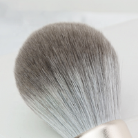 Outil de beauté professionnel manche en bois bio sablage or platine unique grand pinceau de maquillage en poudre