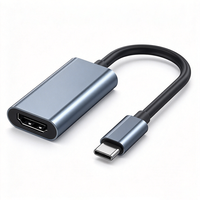 Kabel Konverter Adaptor Tipe C Male ke Female 4K 60Hz USB 3.1 Kecepatan Tinggi dengan Selubung PVC Anyaman Aluminium untuk Laptop TV