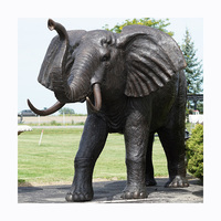 Moderne décor extérieur en métal sculpture animalière grandeur nature en laiton en laiton bronze éléphant sculpture statue prix