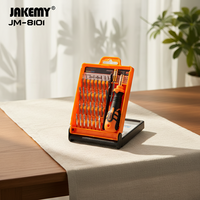 JAKEMY JM-8101 – Kit d'outils de précision portable avec tournevis en acier au chrome-vanadium et pincettes à pointe courbée, manuel, pour téléphone portable