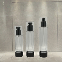 Fuyun 15ml Frosted Black Airless PP Plastic Spray Bottle Customisable Skin Care Serum Face Cream Facial Cleanser Screen Printing