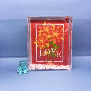 Oem Giá thấp nhất 4.5x3.7 inch PS nhựa rõ ràng long lanh nổi hình ảnh Khung Ảnh chất lỏng đầy khung ảnh cho nước - Product Image 4