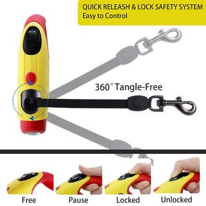 Correa de plomo retráctil grande personalizada de fábrica para perros, entrenamiento al aire libre, luz LED Flash, jogging, nailon, piel de nuevo diseño personalizada - Product Image 5