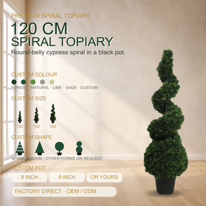 Künstlicher Zypressenblatt-Spiralbaum Umweltfreundlicher Topiary-Baum für Innen/Außen Abschlussfeier Hochzeit Weihnachten Neujahr Valentinstag - Product Image 1