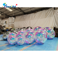 Ballon gonflable éblouissant en forme d'oeuf personnalisé boules de miroir sphère de miroir gonflable colorée pour la décoration de mariage de scène