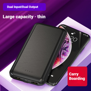 Banques d'alimentation en gros 10000mAh Logo personnalisé imprimé Cadeau Fin Portable Double interface de sortie USB Chargeur de téléphone portable Banque d'alimentation - Product Image 4