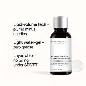 Serum Private Labe 92% Pal Isoleucina 1% que aumenta la voluminidad natural, apoya la elasticidad del colágeno y brillo con niacinamida - Product Image 2
