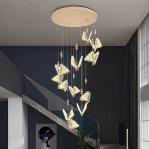 Hotel lobby progetto personalizzabile Design moderno farfalla acrilica lampadari a sospensione fai da te e lampade a sospensione - Product Image 1