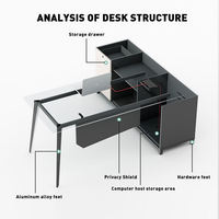 Bureau de direction convertible en L au design moderne, très demandé, pour bureau d'usine ou de secrétaire, en stock