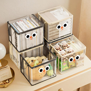 Caja organizadora de libros plegable transparente personalizada de fábrica, con función antipolvo, de mimbre y aluminio, para estudiantes. - Product Image 4