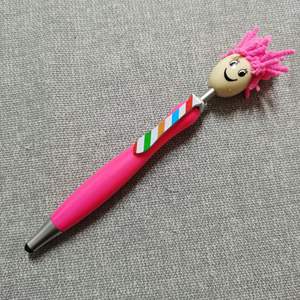 Penna a Sfera Promozionale con Faccina Sorridente e Laccetto, Penna Stylus Personalizzata per Mop Topper - Product Image 5