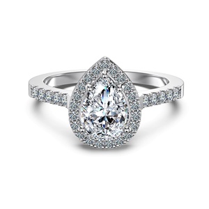 Bague d'éternité Dylam Fine Top Jewelry en argent 925 plaqué rhodium avec pierre en moissanite D VVS1, bague de mariage pour femme, bague de promesse - Product Image 1