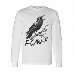 Camiseta de manga larga F-Caw-F con gráfico de cuervo negro, unisex, talla para adultos - Product Image 2