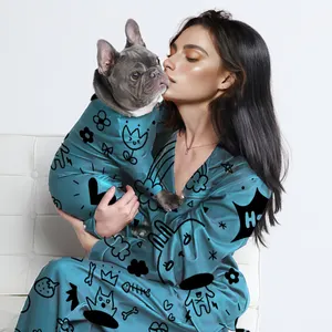 Joymay Customized Cats Extra Large Dog Silk Pajama Pet Owner And Pet Matching Apparel Dogs And Owner Matching Pajamas