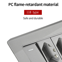 Prise murale industrielle USA BR double USB Type-C à charge rapide, indice IP44, 20A, cadre en verre, 6 broches, or, gris, noir, blanc, 2 prises