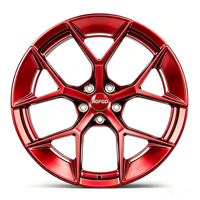 Jantes en alliage forgé monobloc concaves à cinq branches, noir brillant poli, jantes de voiture de sport personnalisées