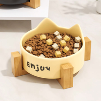 Bol en céramique pour animaux de compagnie, style minimaliste et sophistiqué, motif uni, facile à poser, avec protection du cou pour chats et chiens