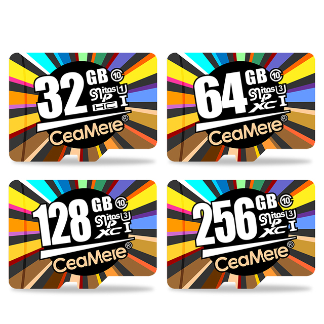 Ceamere Wholesale Original Bulk Micro Memory Card 4GB 8GB 16GB 32GB 128GB 256GB Taiwan Chip Class 10 Micro TF Carte Memory Card