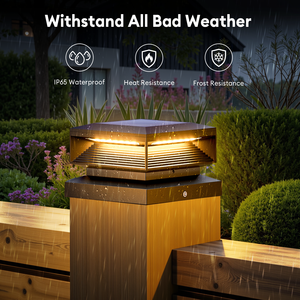 Hiện đại mới năng lượng mặt trời đèn sân vườn ngoài trời không thấm nước sáng lớn 3 chế độ năng lượng mặt trời dẫn boong hàng rào bài đèn cho 4x4 '5x5' 6x6' - Product Image 2