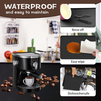 Tapis de machine à café en silicone noir anti-taches et tapis de séchage pour assiettes, tapis de drainage pour plateau de bar et tapis de table à manger domestique