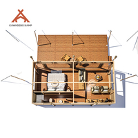 Tente de glamping de luxe Kawagebo Kamp en PVDF imperméable et permanente avec chambre et salle de bain pour hôtels, stations balnéaires et lodges en plein air
