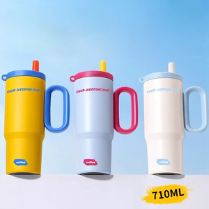 Stainless Steel Vacuum Insulated Tumbler with Straw and Handle <b>Large</b> Capacity Thermal <b>Mug</b> for Travel Office Gym - Product Image 6