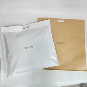 Waterproof Kraft Paper Shipping Bags - Custom Printed Die Cut Handle Self Seal Bags for Clothing for Small Business - Product Image 1