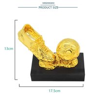 Design de haute qualité en métal gravé trophée commémoratif match de football personnalisé chaussure dorée trophée doré