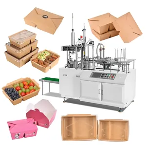 Automatic Craft Paper Food Boxes Making Machines Disposable Lunch Box Thermoforming Making Machine