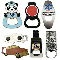 Custom Logo Custom Shape Zinc Alloy Bottle Opener Fridge Magnet, Bulk 2 in 1 Magnetic <strong>Beer</strong> Opener Promotional Souvenir